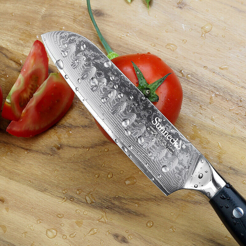 Japanese Santoku Knife 5'' Kitchen Knife Damascus VG10 Steel Cutlery Chef Knife photo 6