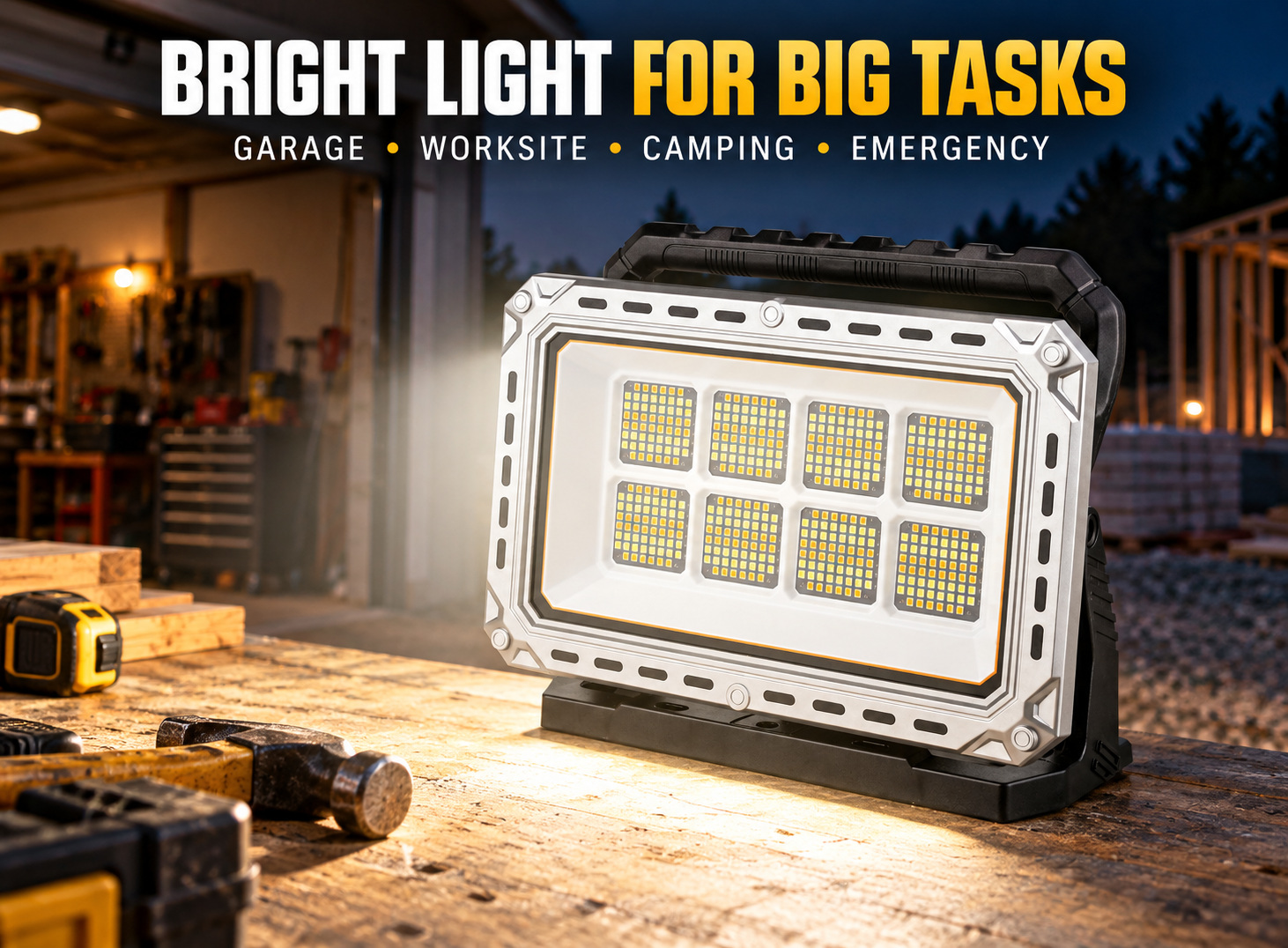 Rechargeable Battery Display Type C LED Work Light For W8141 2 4000LM Flood Adjustable Stand photo 2