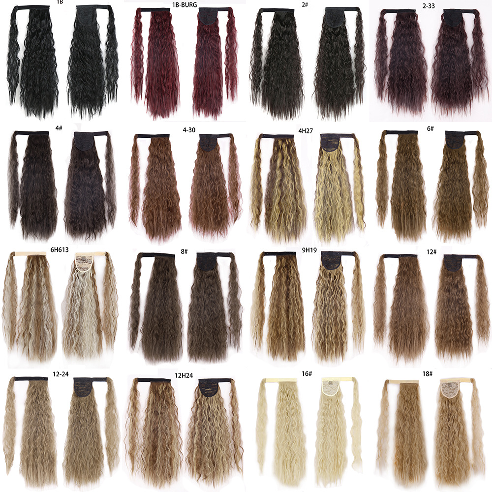 Ponytail Wig Water Wave Velcro Banding Chemical Fiber High Temperature Silk photo 4