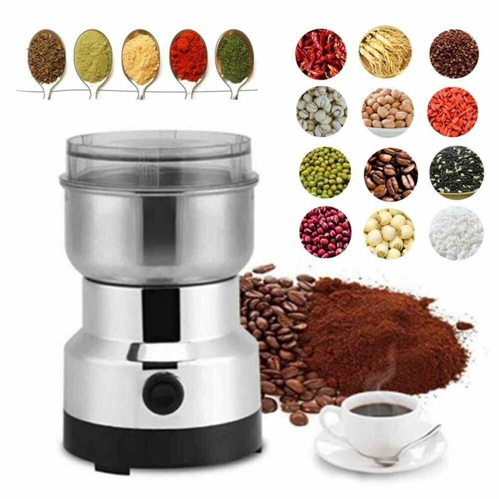 Electric Coffee Grinder With Stainless Steel Blades, 10s Fast Grinding Transparent Lid, Compact Button Operated For Coffee Beans Grains Spices photo 7