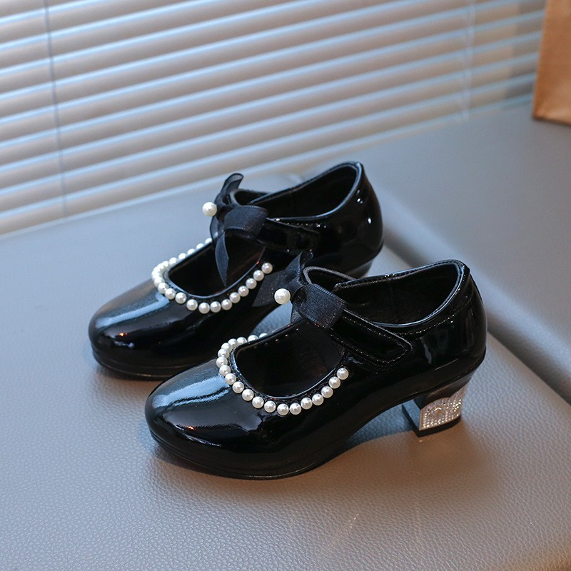 2026 Summer New Girls Block Heel Princess Shoes, Stylish Kids Loafers, Versatile Leather Dress Shoes For Little Girls photo 2