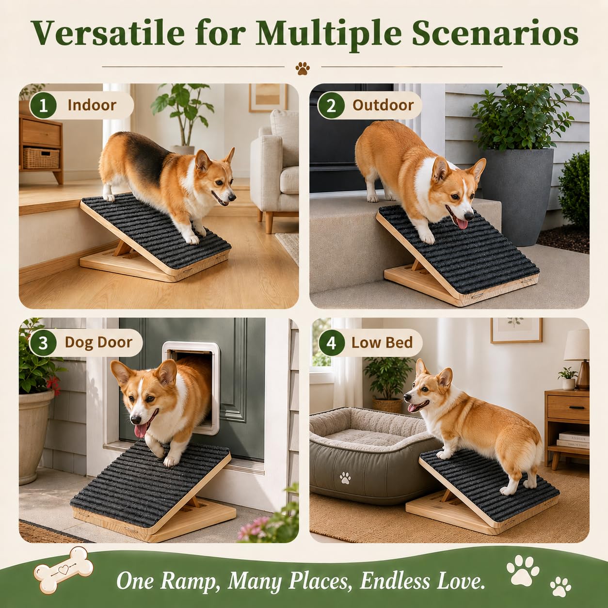 Dog Ramp For Stairs, Foldable Stair Wedges Assist For Small Dogs, 1 Pack Dog Door Ramp Adjustable Stair Ramp For Dogs Solid Wood Pet Steps For Elderly Dog, Senior, Short-Legged And Injured Pets photo 4