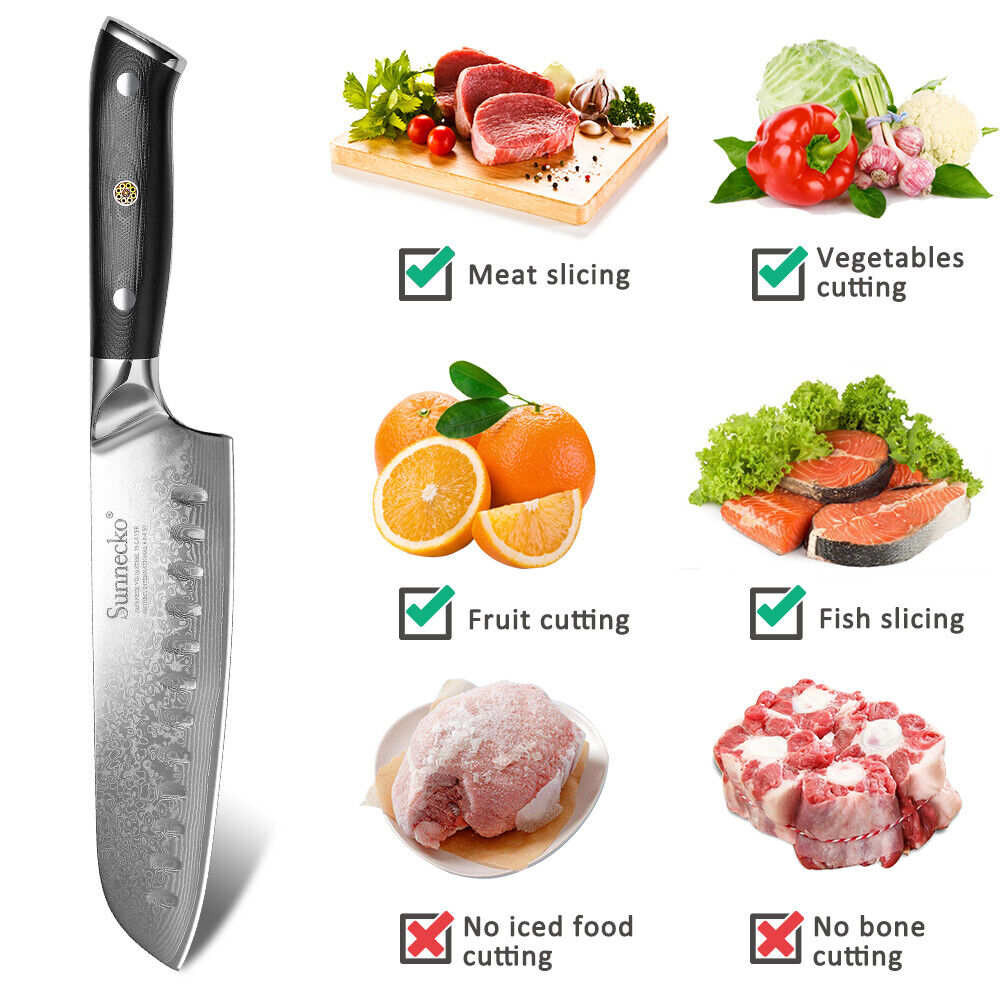 Santoku Knife 7 INCH Japanese Damascus Steel Kitchen Cutlery Chef Sushi Slicer photo 2