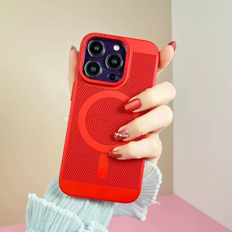 Magsafe Magnetic Suction Mobile Phone Case Anti-fall Heat Dissipation Net Protection Cover photo 6