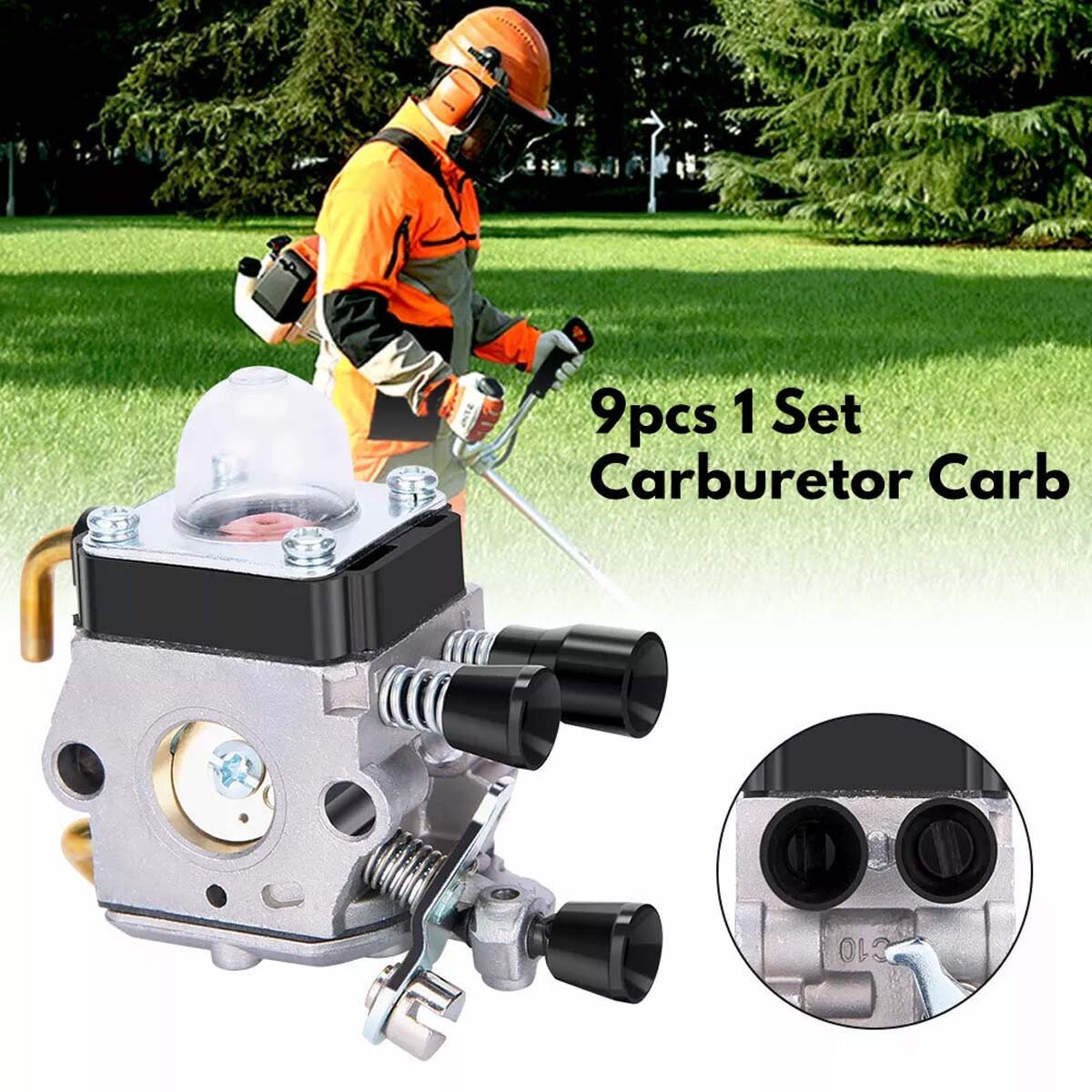 For STIHL FS38 FS45 FS46 FS55 FS80 FS85 KM55 Carburetor Carb Air Fuel Filter Set photo 2