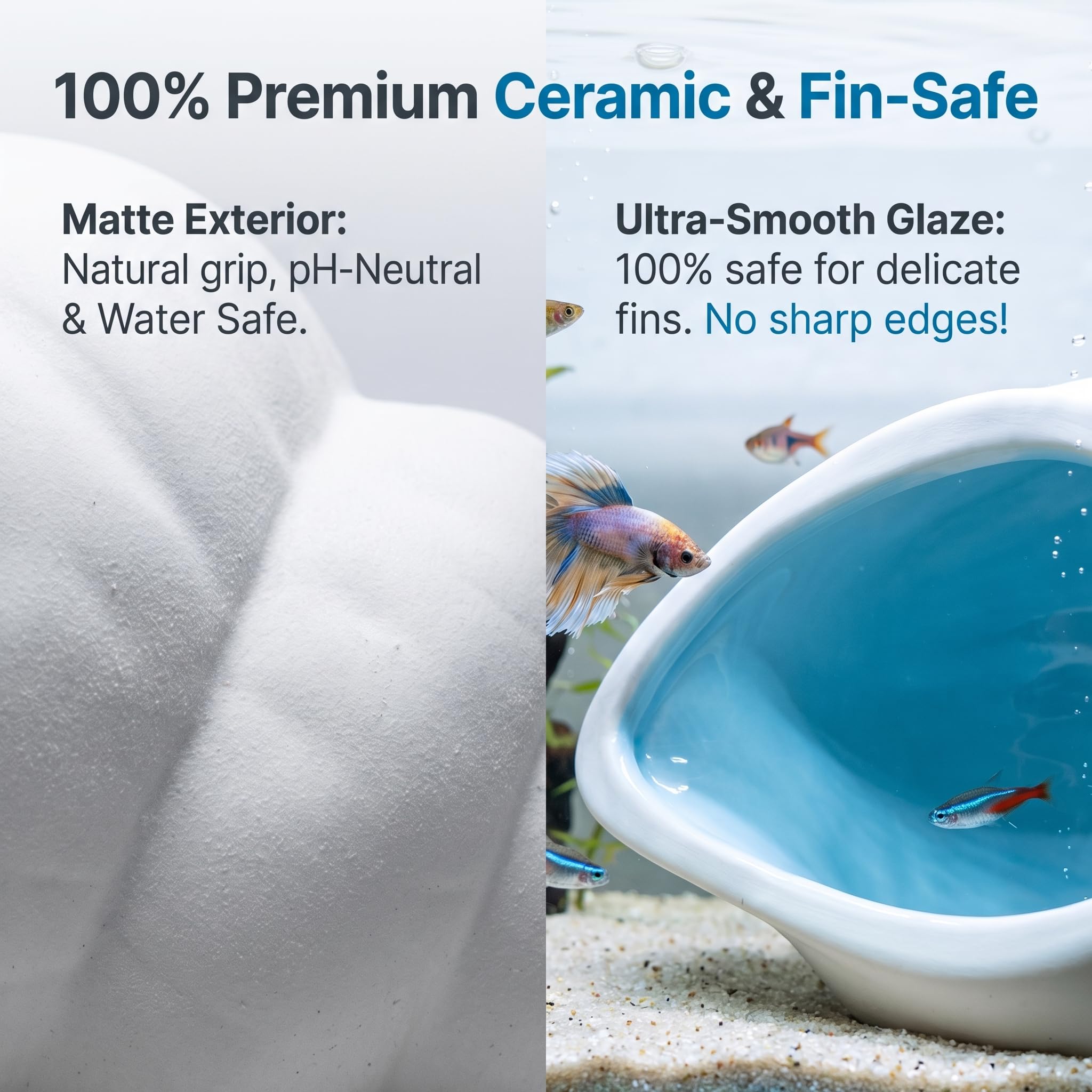 Ceramic Aquarium Cave For Betta Fish Tank Decor, White Conch Shell Hideout, Smooth Glaze Fish Tank Accessories & Decorations For Betta Fish, Shrimp, Pleco photo 7