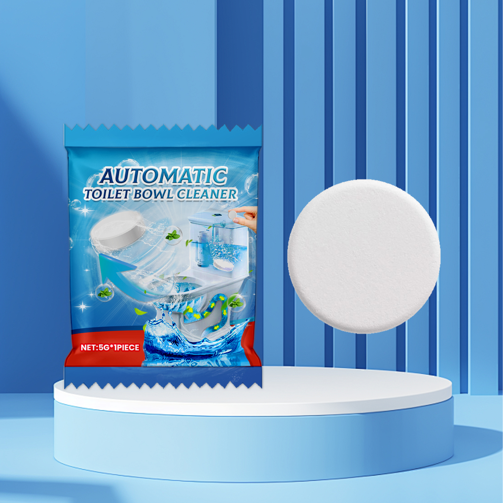 Toilet Cleaning Foaming Tablet Single 5gx1pc-bag, Toilet Cleaning Foaming Tablet Effect Deodorizing-Cleaning, White, Including Printed Slice Price 0.12 photo 6