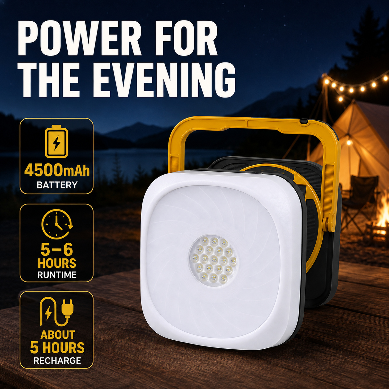 D88 2 Camping Lantern 4500mAh Type C For Outdoor Factory Supply Solar Powered LED Battery photo 2