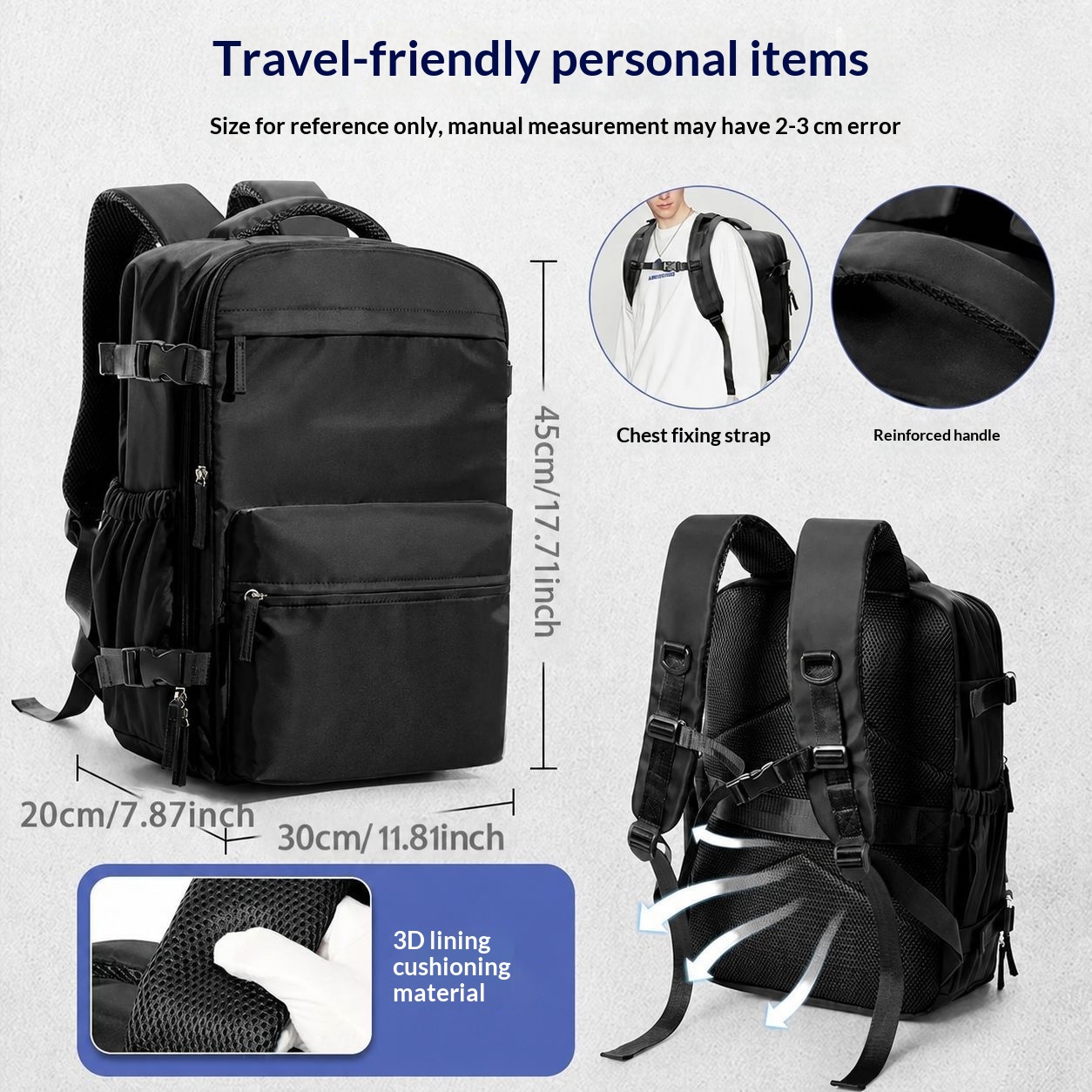 Vacuum Compression Travel Bag, Budget Airline Boarding Bag, 16 Inch Computer Storage, Large Capacity, Lightweight photo 3