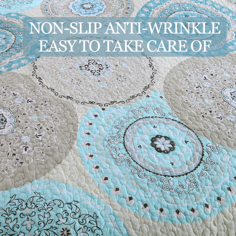 3Piece Boho Mandala Quilted Bedspread Set  Design  Cotton Filled Quilting Technology Reversible Coverlet Skin-Friendly Soft Breathable Non-Slip Anti-Wrinkle No Static Electricity All-Season Queen King photo 2