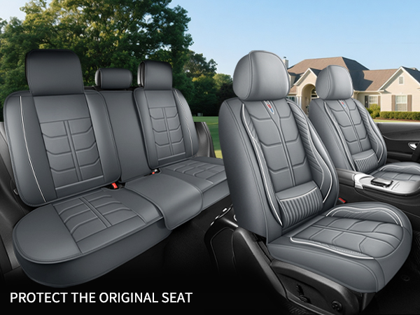 Ergonomic Lumbar Support Full Leather Car Seat Covers Full Set 5 Seats Comfort Auto Seat Cushion photo 8