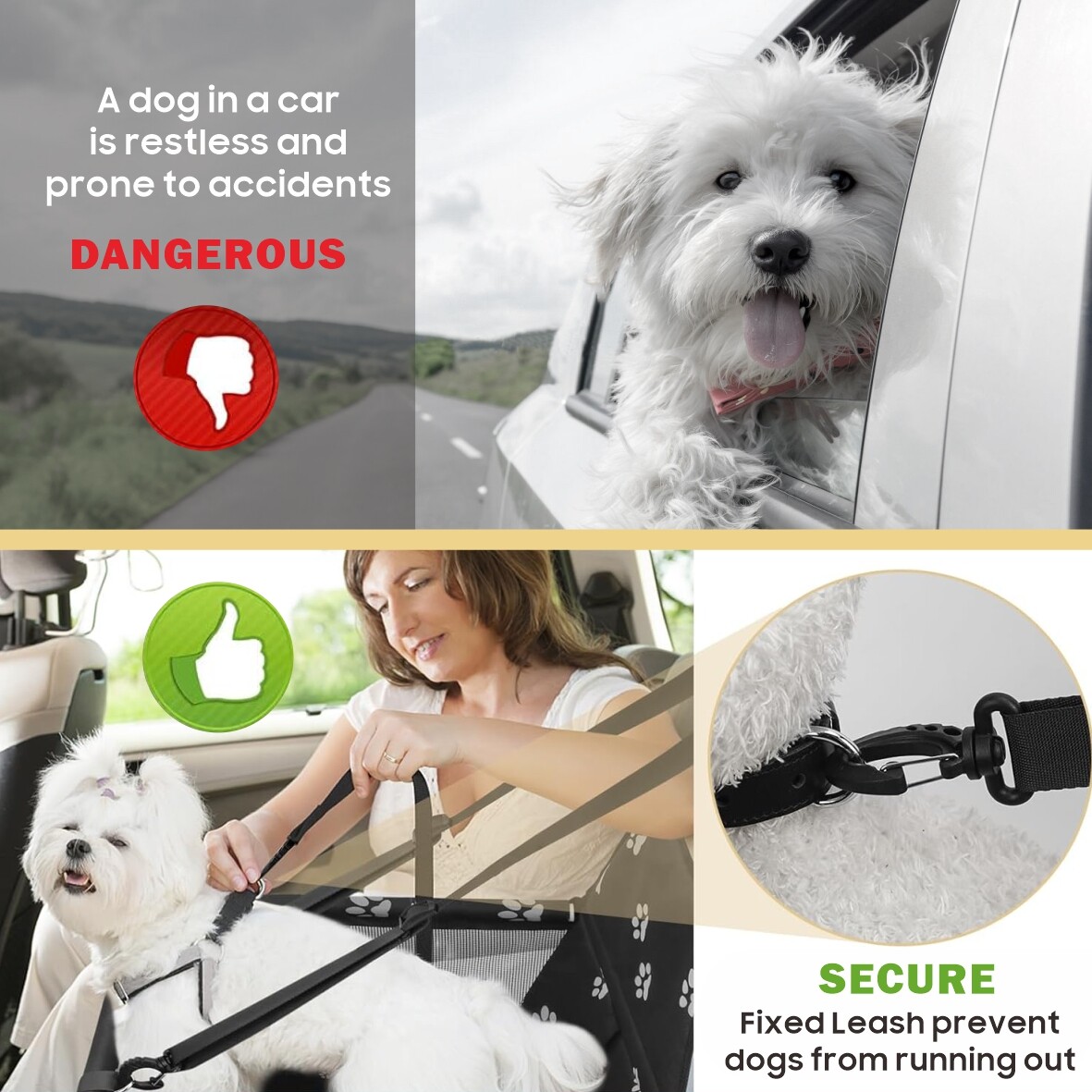 NEW Dog Car Seat For Small Medium Pet, Portable Cat Puppy Rabbit Seat Travel Booster photo 6
