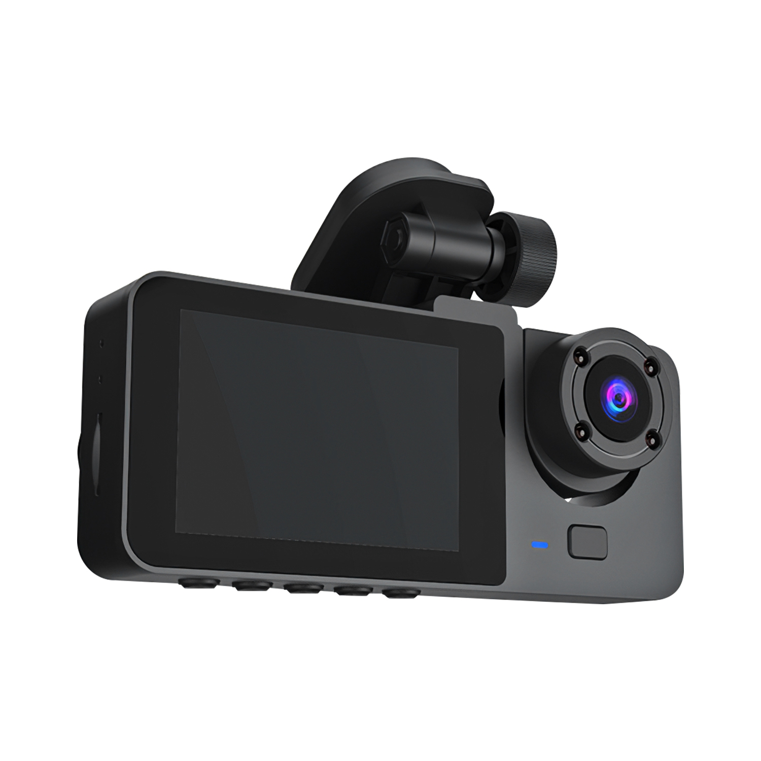 3 Channel Dash Cam Front Inside Rear Vehicle Driving Recorder Car DVR With 32G MMC Card G Sensor Motion Detection Parking Monitor Loop Recording photo 5