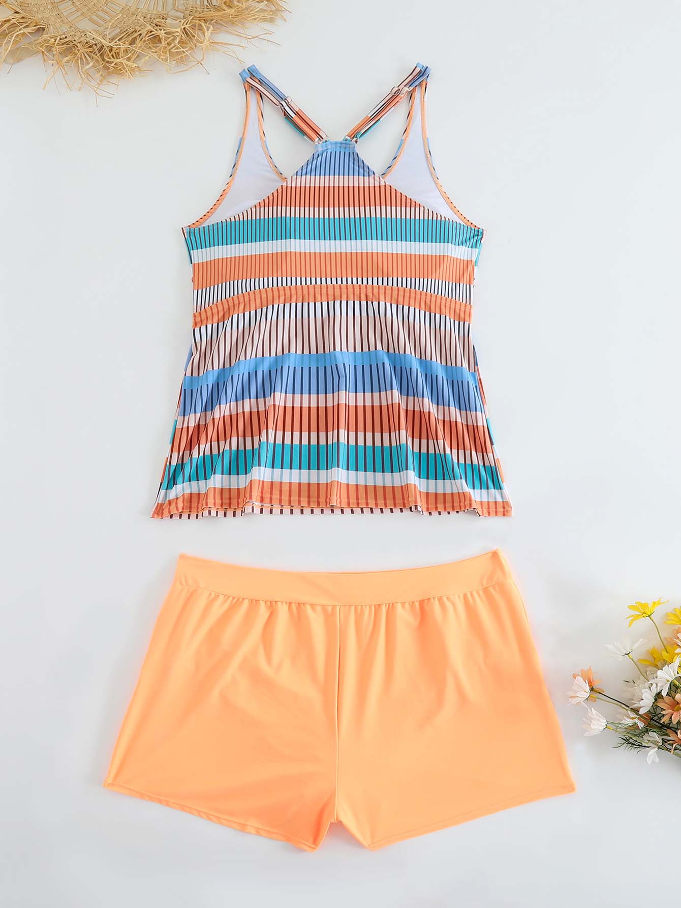 2026 New Solid Color Sexy Circular Cutout Split Set Swimsuit Straps Over-the-Shoulder Halter Two-Piece Bikini Set photo 5