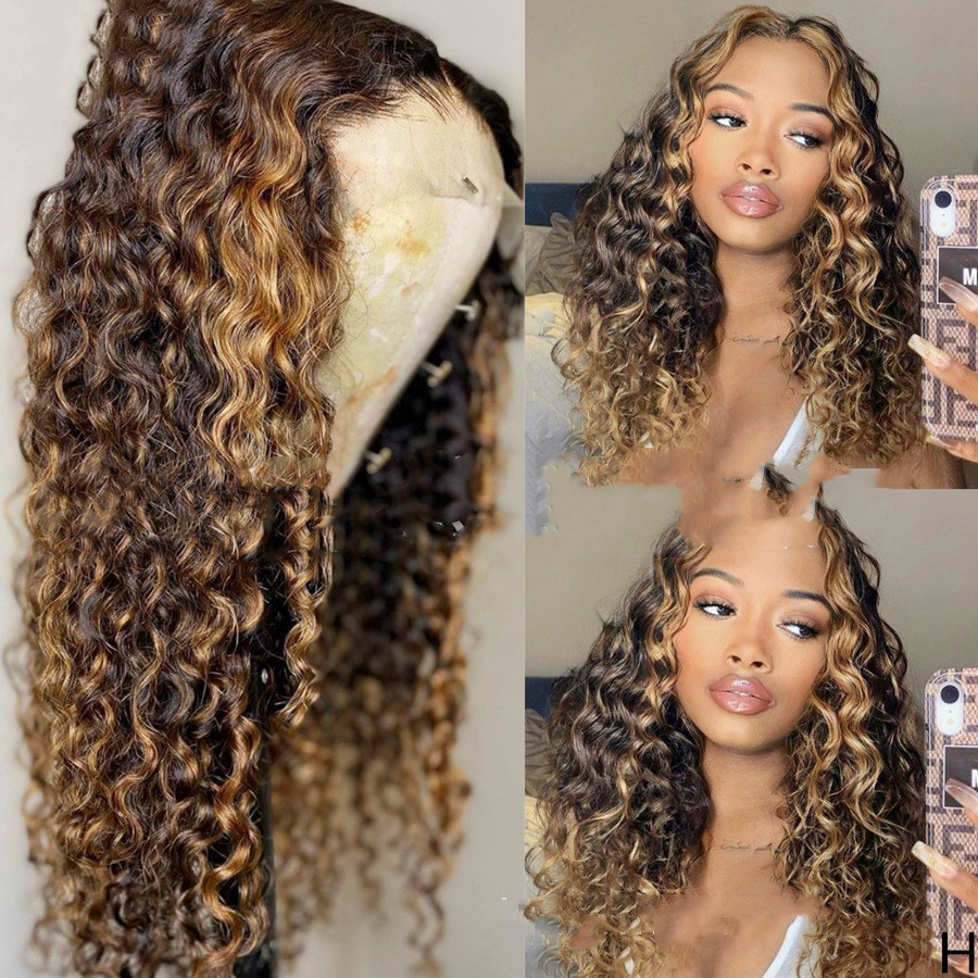 Wig Female Small Wave Black And Brown Mixed Color Gradient photo 4
