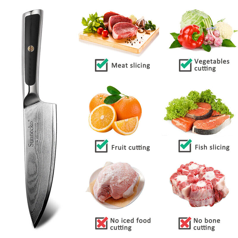 Chef Knife 6.5 Inch Kitchen Cutlery Japanese Knife Damascus Steel Meat Cleaver photo 4