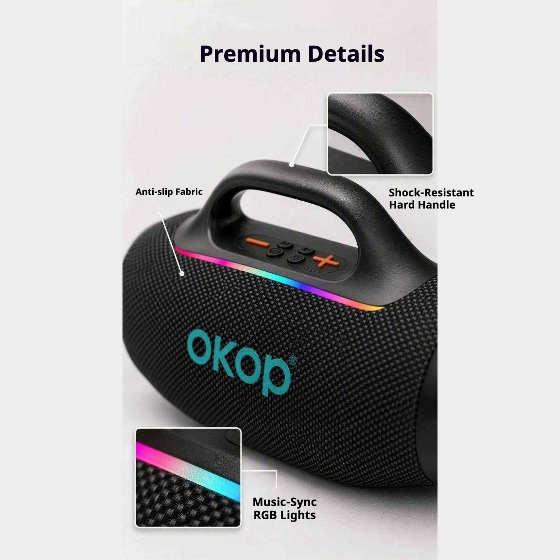KP-879 Best-selling Wireless Bluetooth Speaker Portable Handle RGB Lighting Long Battery Life High Volume Factory Direct Stock photo 5