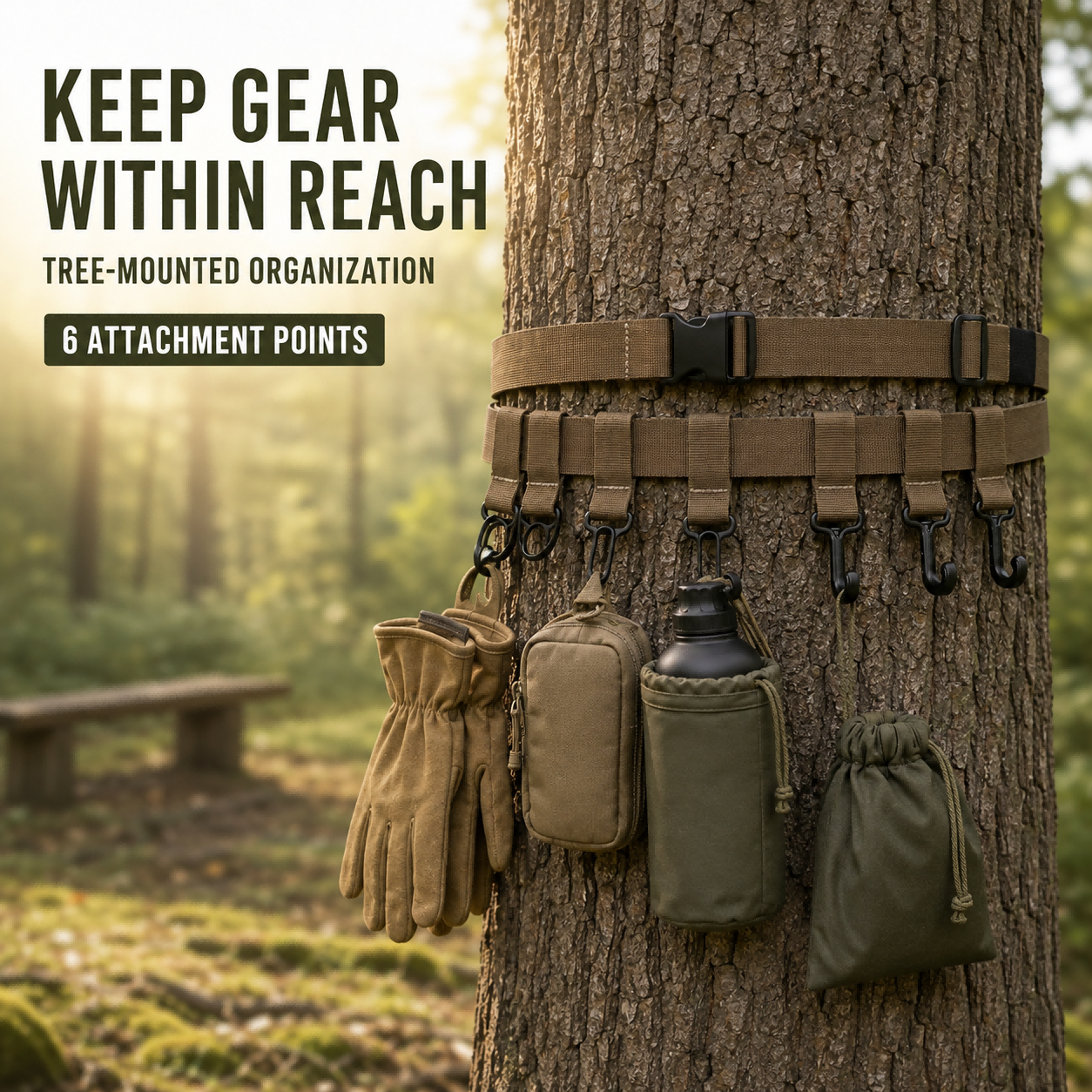 Dual-Purpose High Pressure Security Hunting Strap Durable Oxford Cloth With MOLLE For Hunting Belt And Tree Stand Use photo 2