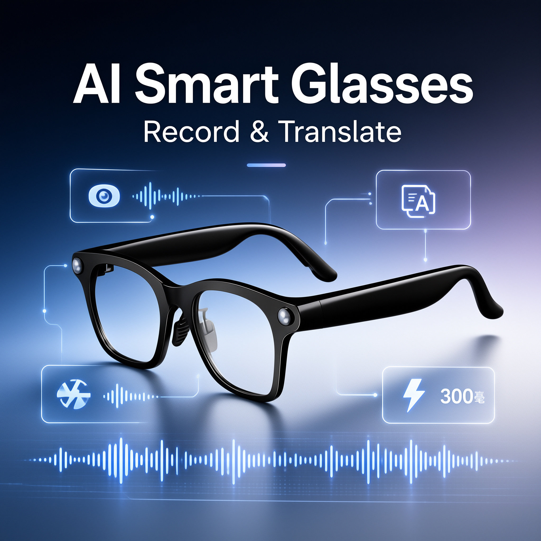 AI Smart Glasses With Camera HD Video RecordingAudio To Text Transcription Multimedia Meeting Notes Glasses For Office Work photo 1