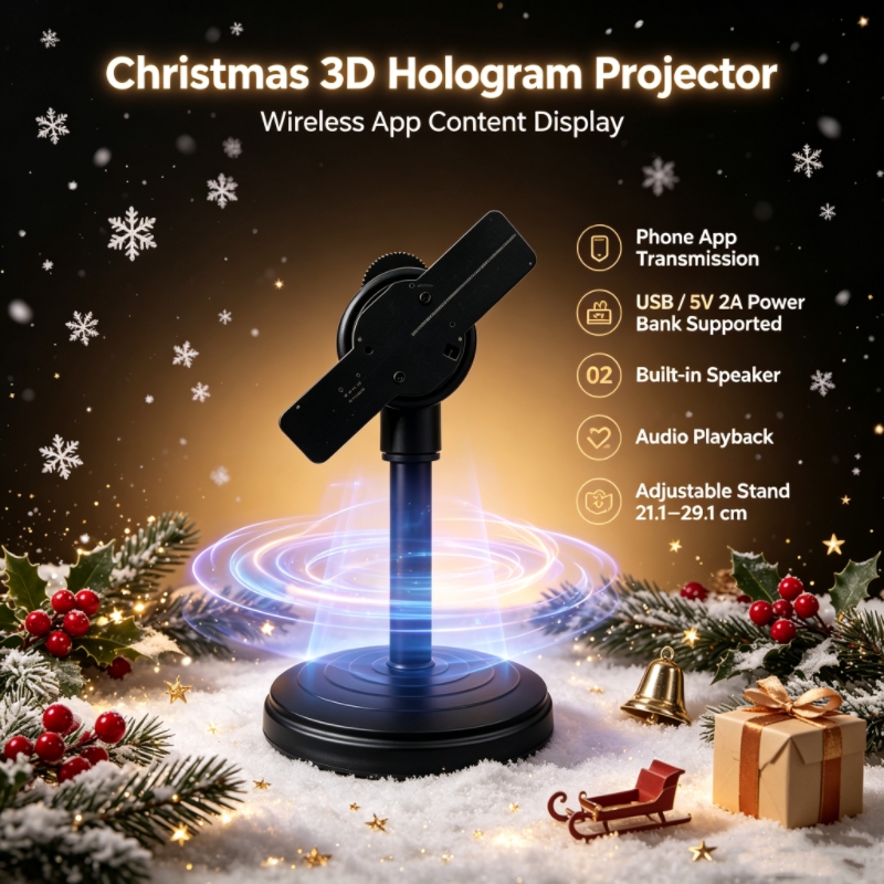 Wiilala LS-12 Ultra HD Mini 3D Holographic Fan, USB 5V3A Power Supply, APP Control, Built-in Speaker For Shop Promotion Holiday Event Decoration photo 2