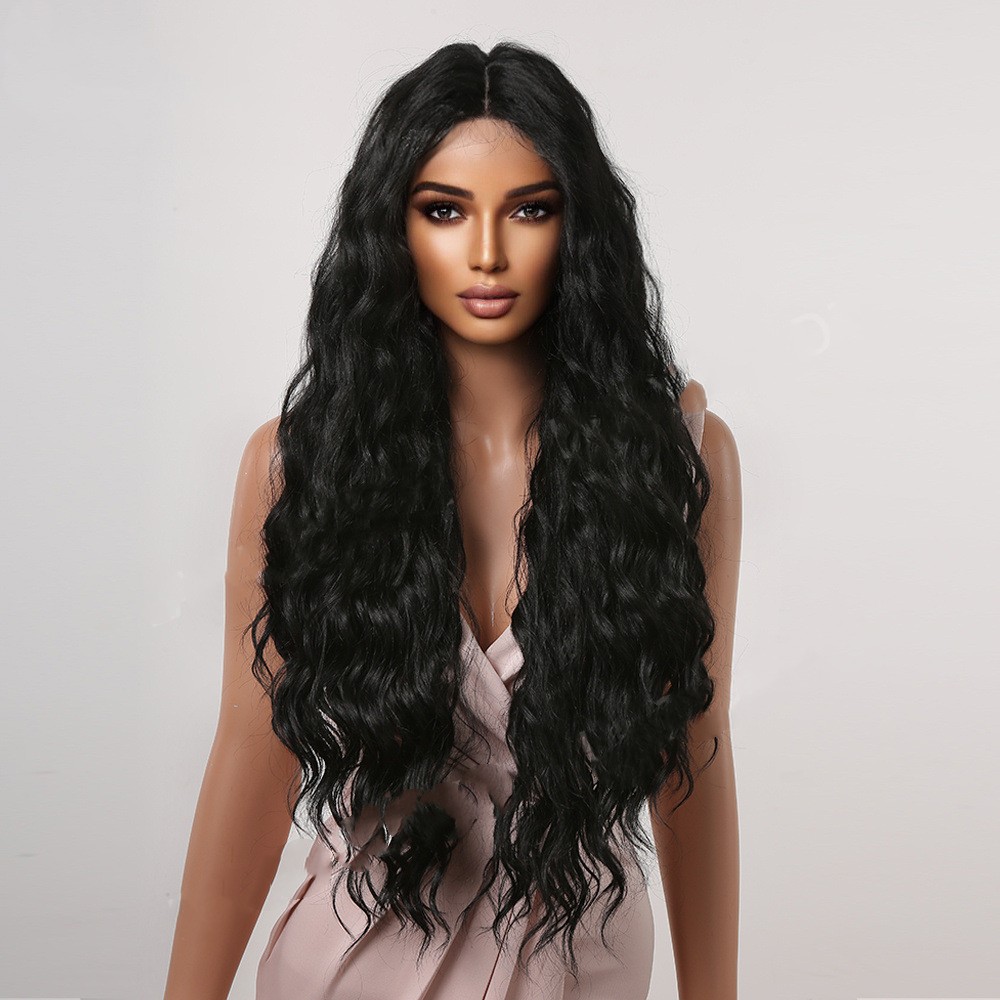 Domestic Silk High Temperature Silk Wig Woman With Long Curly Hair In The Middle photo 2