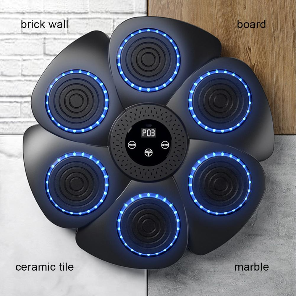 Unisex Smart Bluetooth Music Boxing Machine  Wall Mount Punch Trainer With Shockabsorb Foam RGB Targets  Built-In Speaker Digital Counter Adjustable Speed Easy Installation Magic Tape photo 7