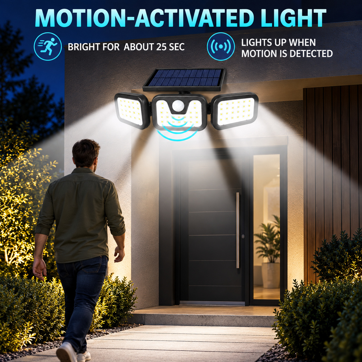 Solar Powered Rechargeable Motion Sensor Waterproof LED Work Light For Auto Repair W771A 1x 18650 photo 2