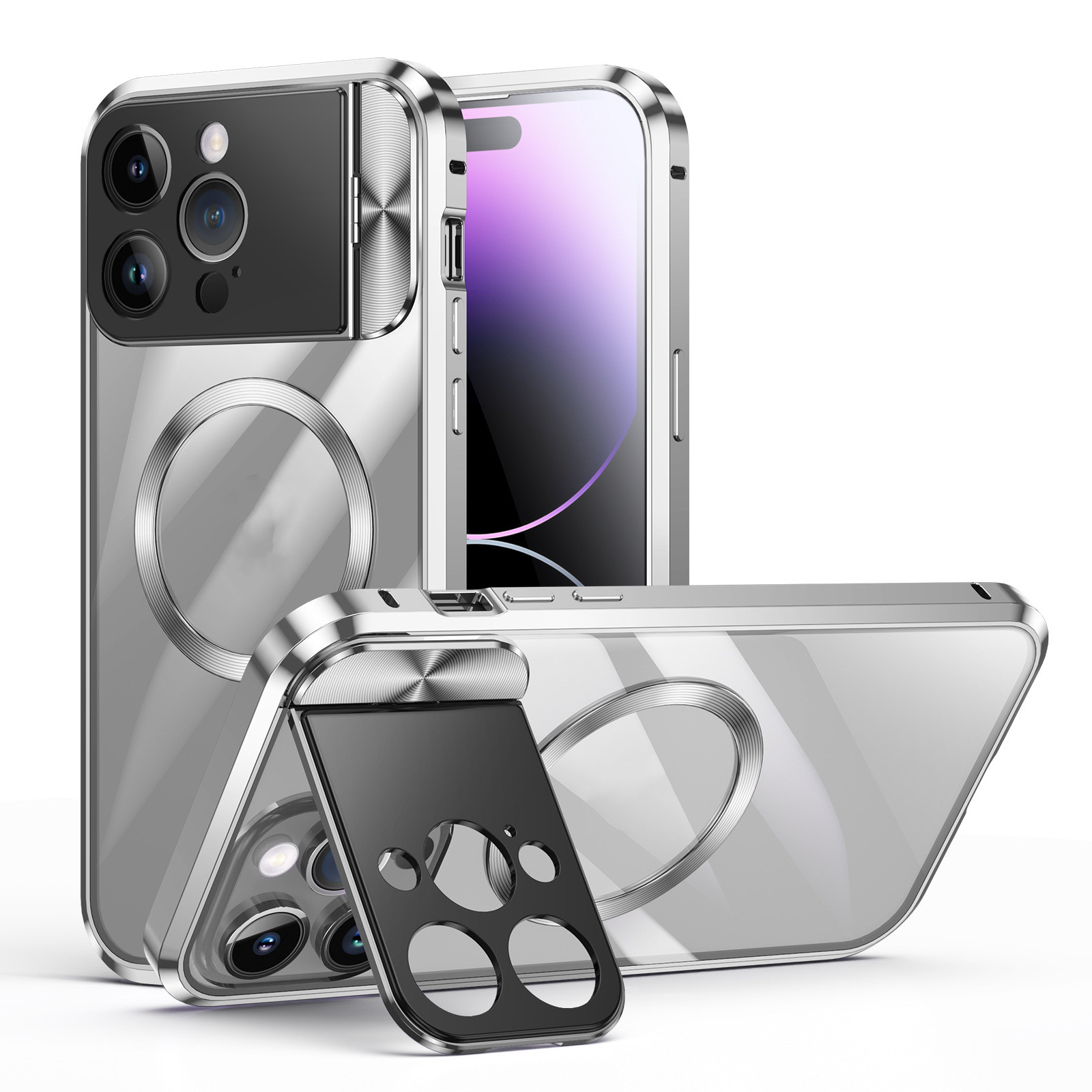 Metal Frame Phone Case Backboard Single-sided Large Window Bracket Suitable photo 2
