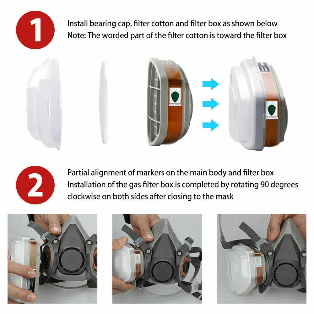 17 In 1 Full Face Mask 6200 Gas Mask Facepiece Spray Respirator Filter Chemical photo 4