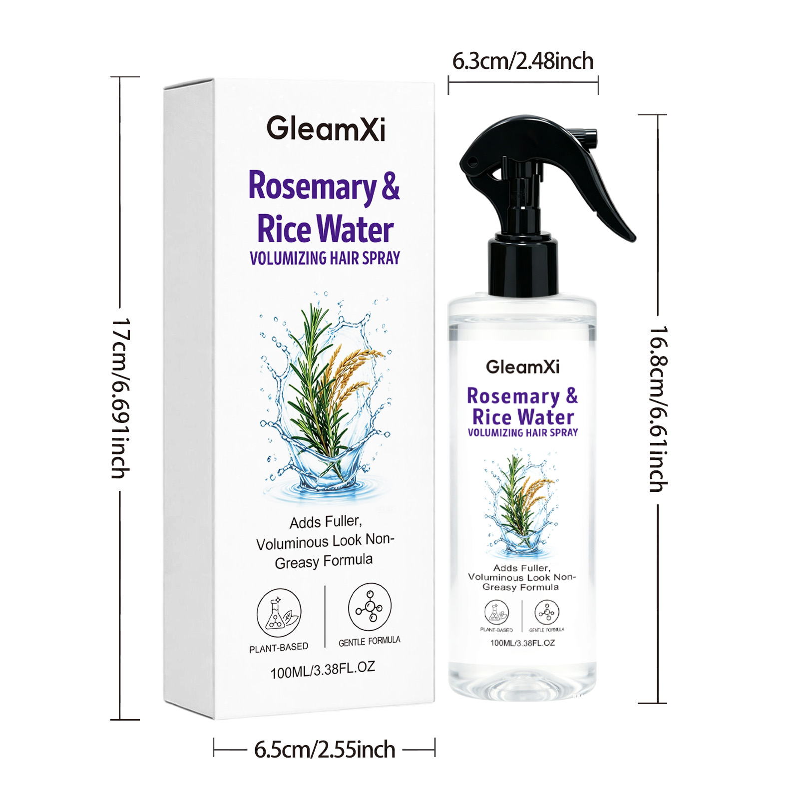 Rosemary Rice Water Hair Spray 1 0 0ml-box photo 7
