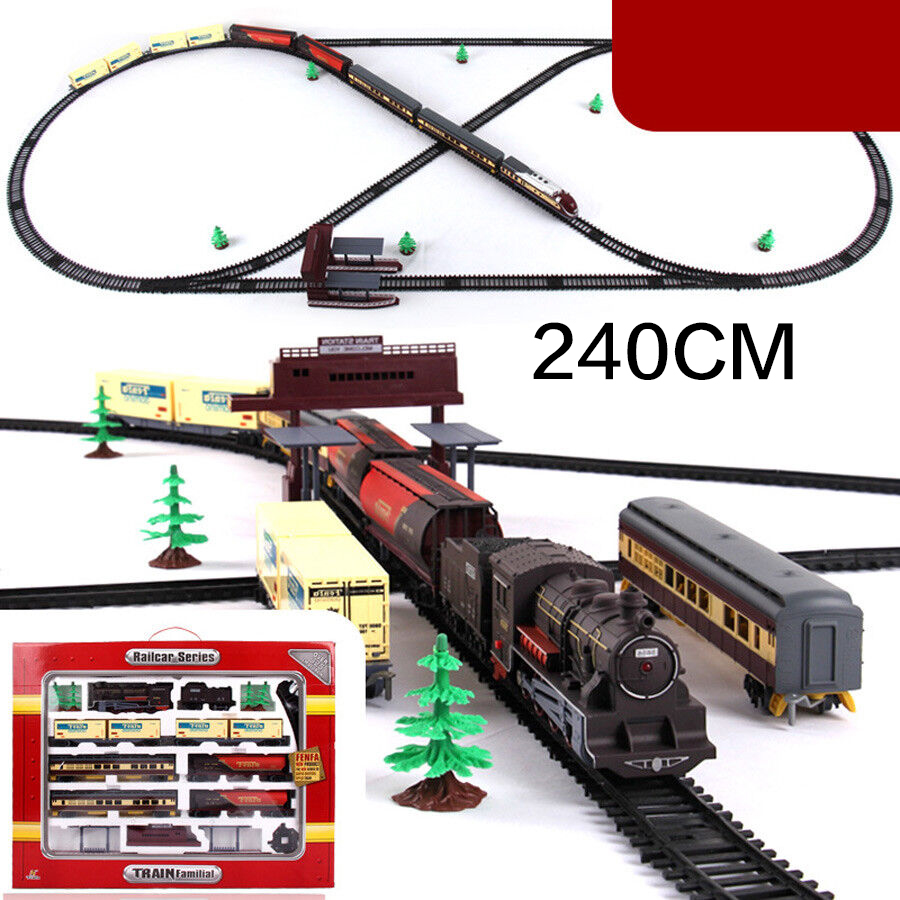 Large Electric Classic Train RAIL Vehicle Kids Toy Set Track Operated Carriages photo 3