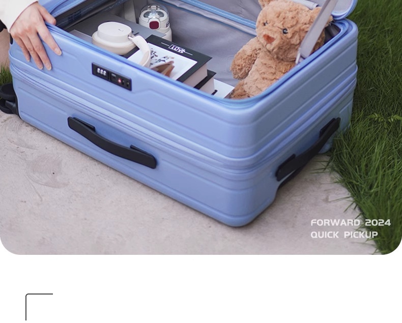 New Side-Opening Expandable 20-Inch Carry-On Rolling Suitcase 26-Lock Travel Luggage 24-Large Capacity Leather Bag For Men And Women photo 6