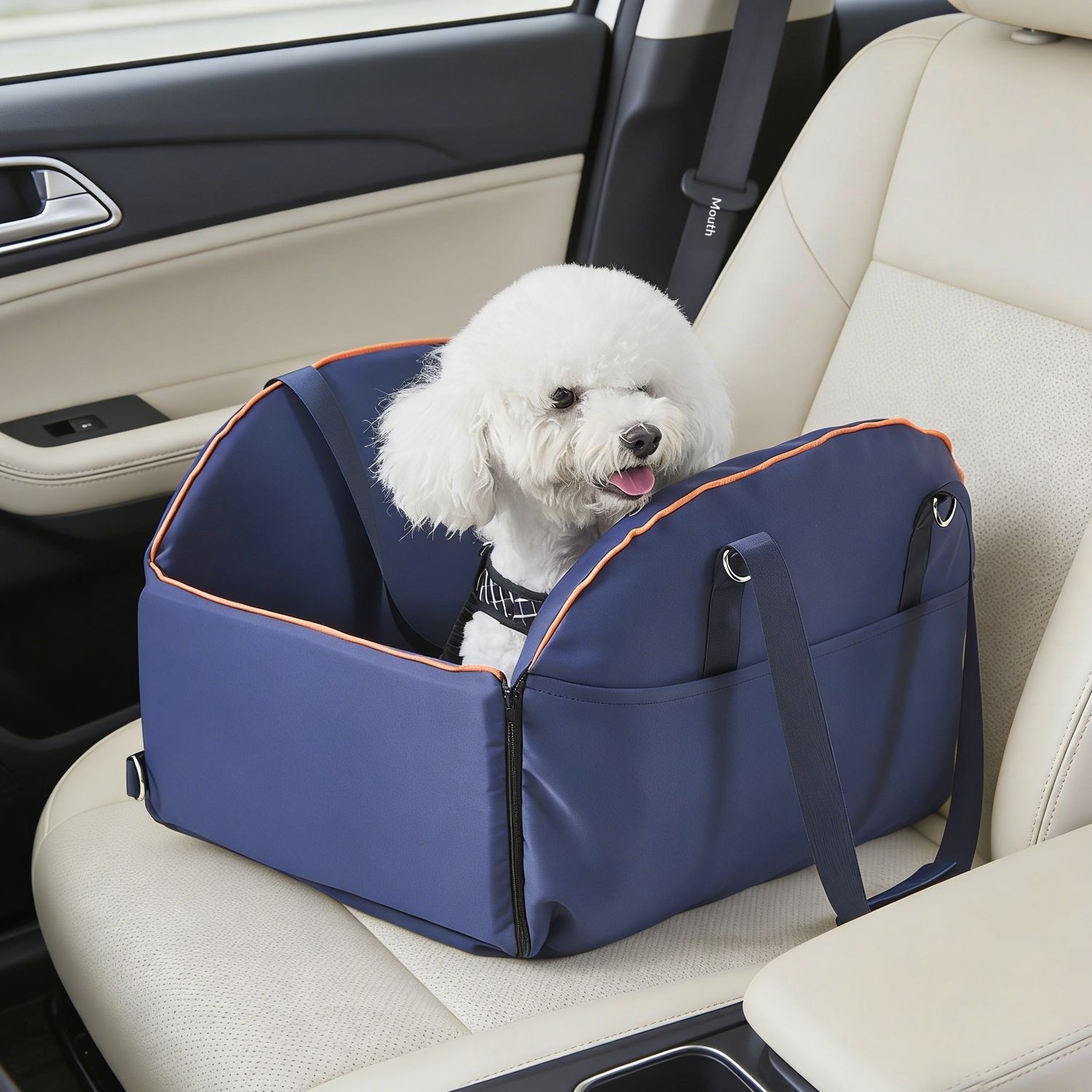 Multi-functional Portable Car Console Pet Carrier, Large-Capacity Dog Travel Bag photo 6