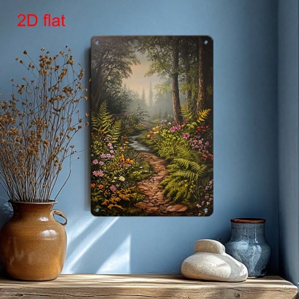 1pc Vintage Forest Path Metal Sign 7.9x11.8, Rustproof 2D Flat Poetic Plaque photo 5