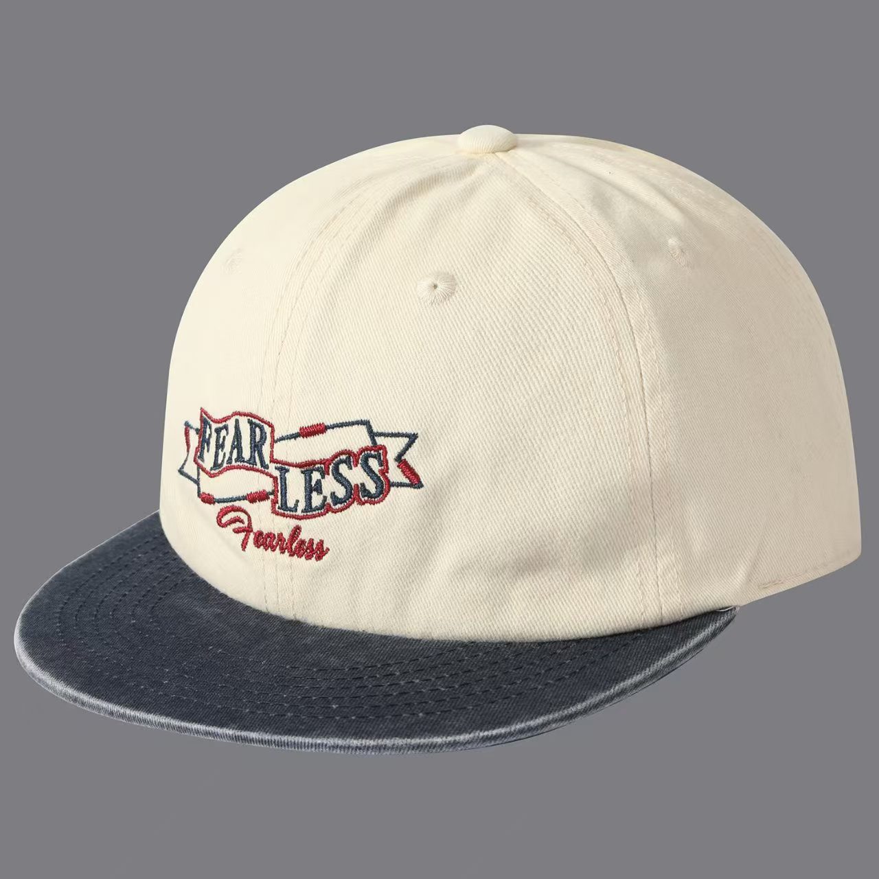Street Casual Vintage Distressed Multi-color Brimmed Embroidered Letter Flat-brim Baseball Cap For Men And Women, Suitable For Commuting And Daily Outings. photo 1