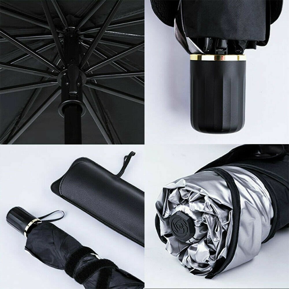 Car Windshield Sunshade Umbrella Front Window Visor Sun Shade Cover Black-Large photo 3