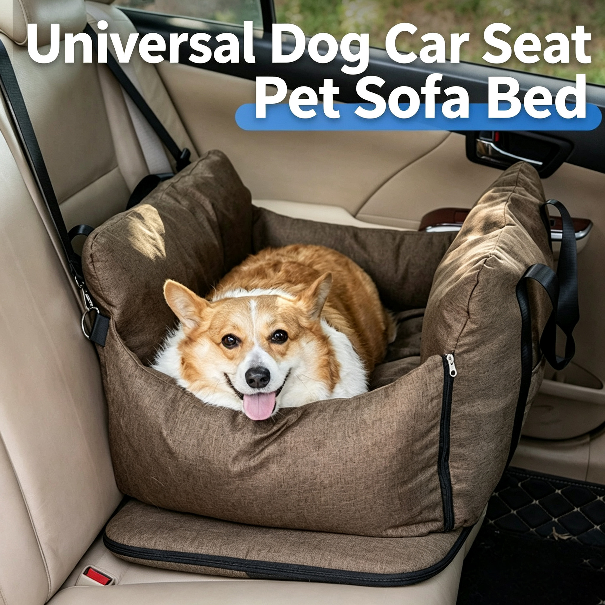 Portable Dog Car Seat Large Size Washable Pet Booster Seat Detachable Travel Dog Bed For Car Anti Dirty Pet Carrier For Vehicle Travel photo 1