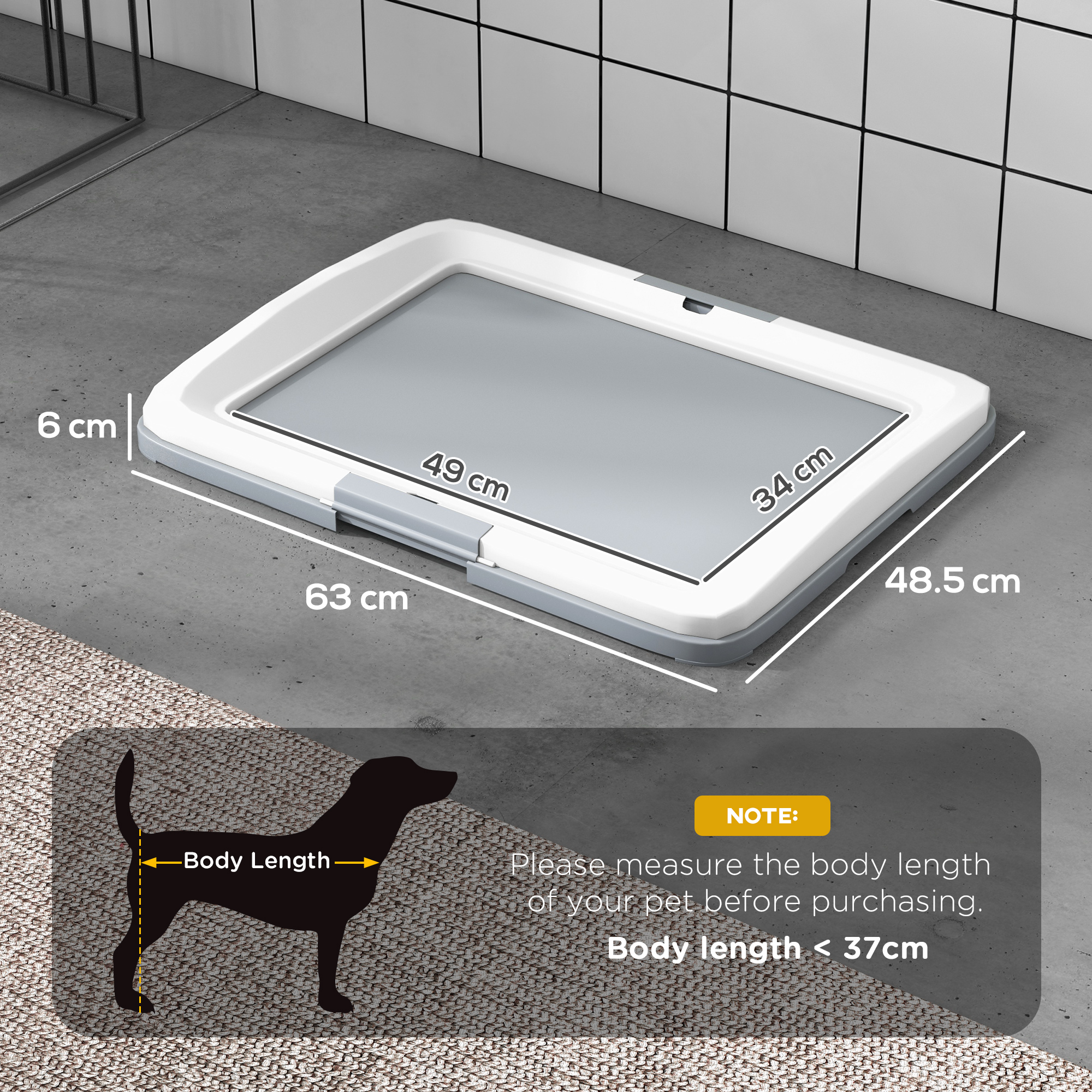 Dog Toilet Tray For Training Dogs, Dog Litter Tray For Indoor, Outdoor, 63 X 49 X 6cm photo 5