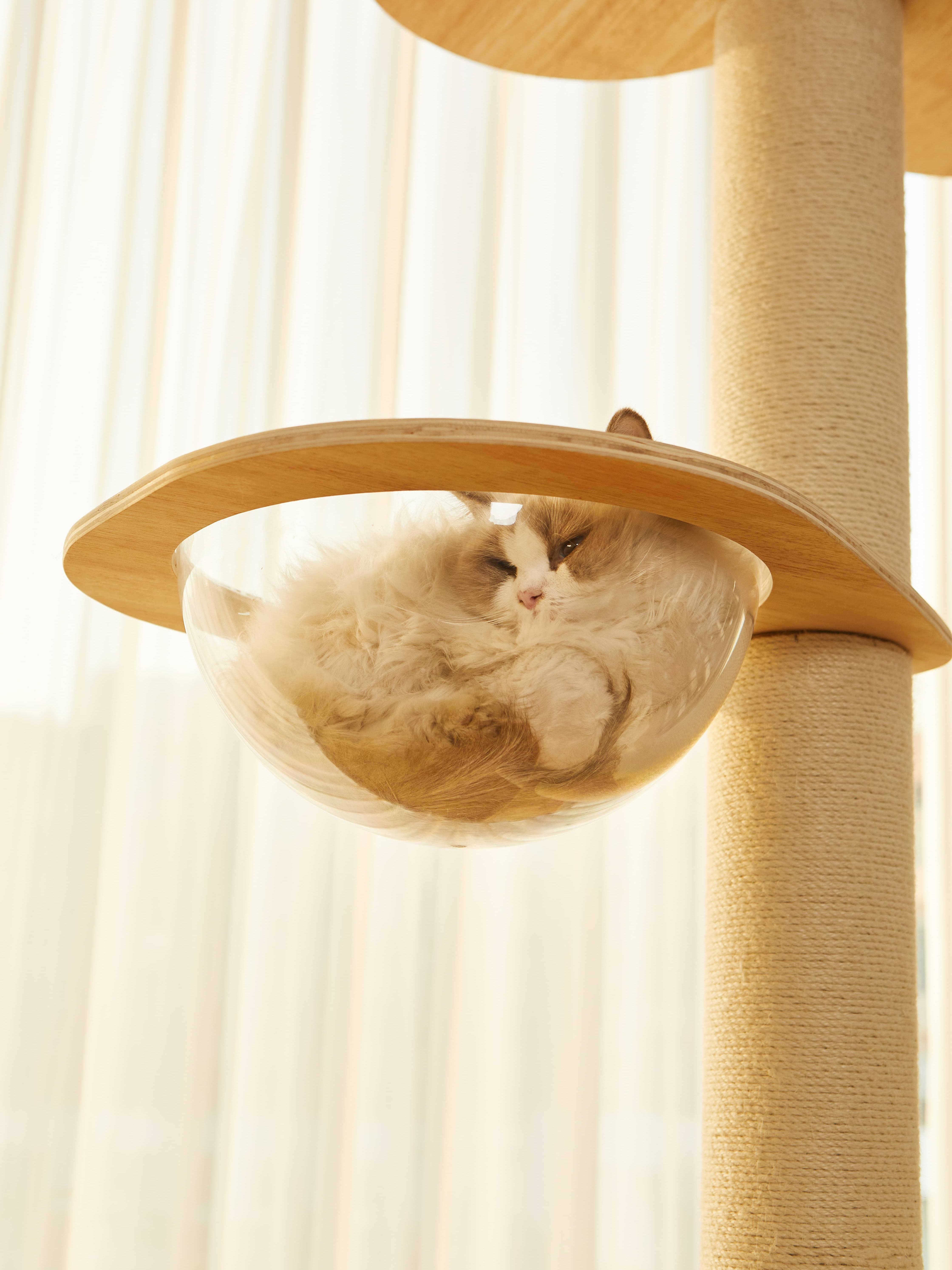 Adjustable Height Cat Tree Tower 102-118in-5-Tier Hemp Scratching Post & Activity Center With Perches photo 3