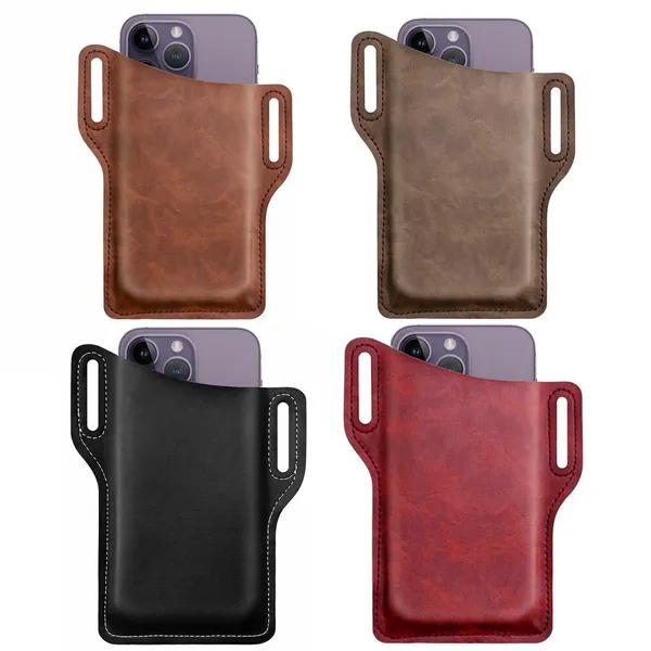 Men Cell Phone Belt Pack Bag Loop Waist Holster Pouch Case Leather Wallet Cover photo 4