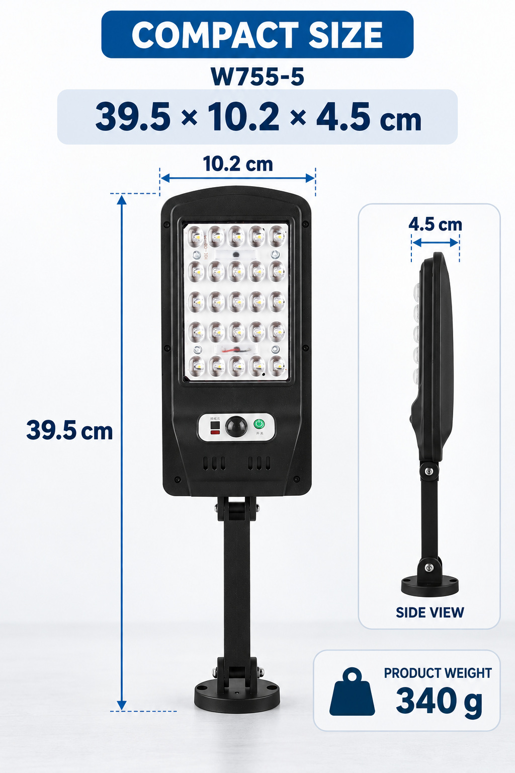 Solar Powered Rechargeable Motion Sensor Waterproof LED Work Light 10W 1500mAh For W755 5 2 photo 3