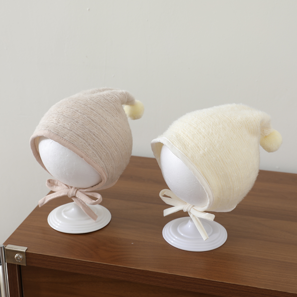 Winter And Autumn Plush Baby Wool Ball Knitted Hat, Soft And Skin-friendly, With Ear Straps For Protection, Suitable For Outdoor Warmth Preservation photo 7