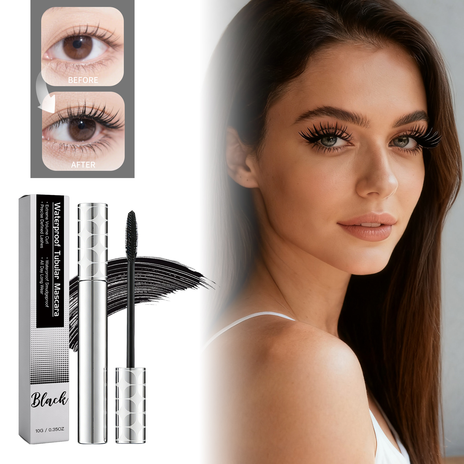 Fibre Long Curl Mascara  Black  10g 1box photo 8