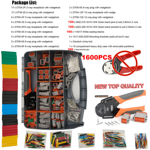 1600PC Deutsch DT Connector Plug With Genuine Deutsch Crimp Tool Auto Marine photo 8