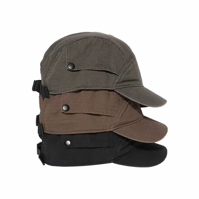 Korean Version Retro Functional Short-brimmed Baseball Cap, Stylish And Fashionable Outdoor Sports Baseball Cap, Distressed Washed Button Casual Hat photo 3