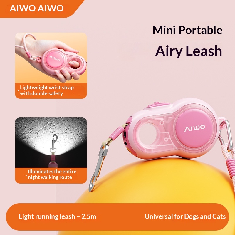 AIWO Light Running Retractable Leash Automatic Retractable MINI Leash For Night Dog Walking With LED Light Pet Outdoor Wholesale photo 1