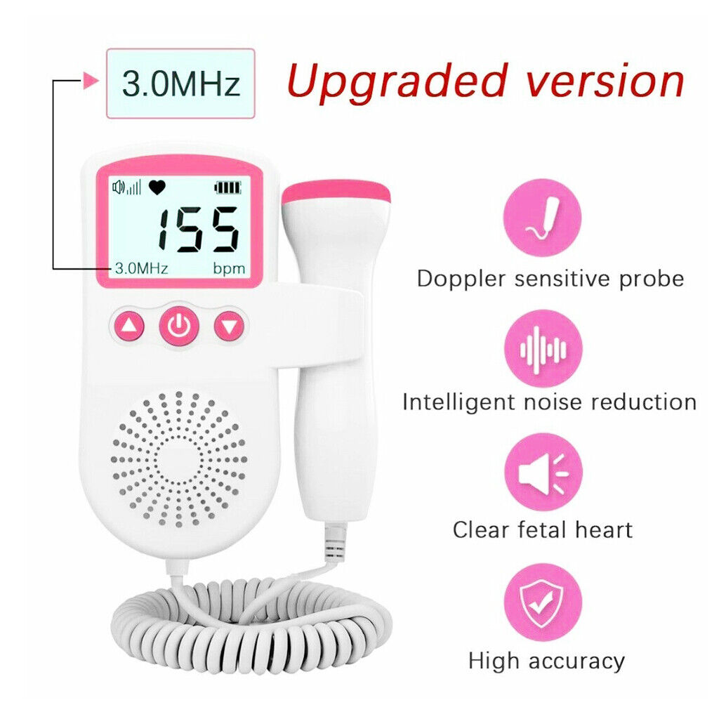 Fetal Doppler Detector Baby Heart Beat Rate Probe Prenatal Monitor Ultrasonic photo 8