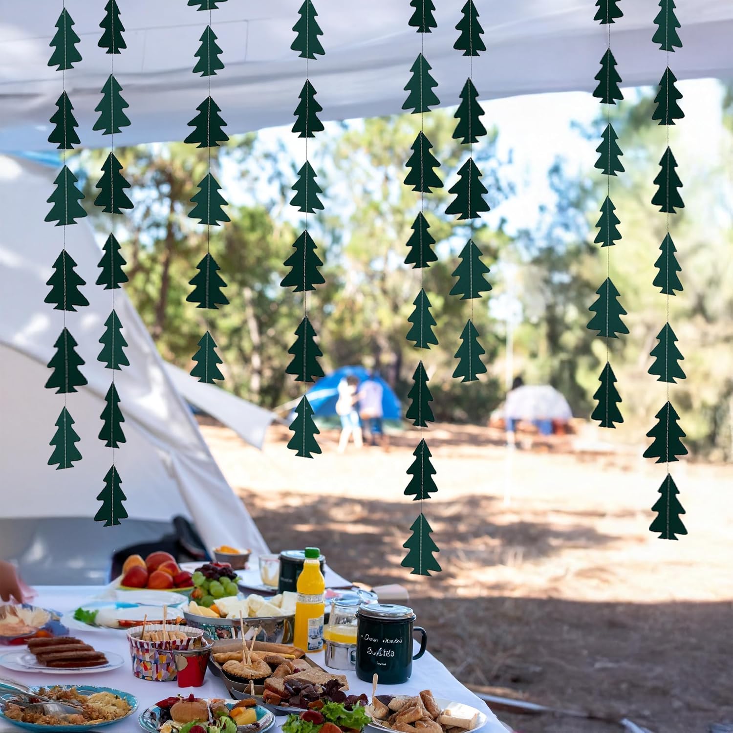 Dark Green Pine Tree Garland, Woodland Camping Party Decorations For Baby Shower, Birthday, Classroom And Photo Backdrop Decor photo 4