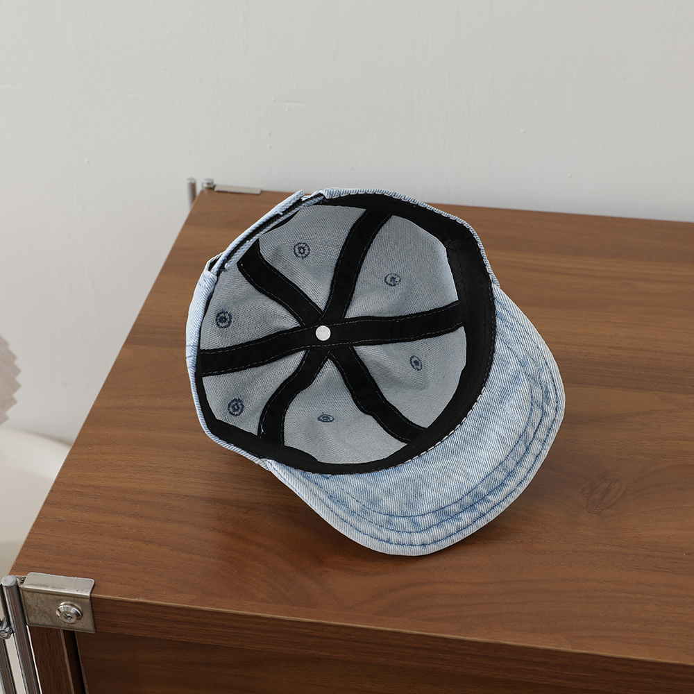 Retro Fashion Water-washed Denim Children's Baseball Cap With Heart Patch, Fringed Soft Brim, Casual And Versatile photo 6