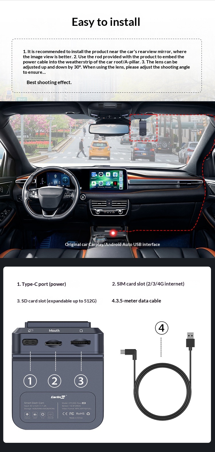 Carlinkit CarPlay To Android Auto Wireless Car Adapter, Smart Screen Box For Navigation, Dash Cam & Phone Screen Mirroring photo 4